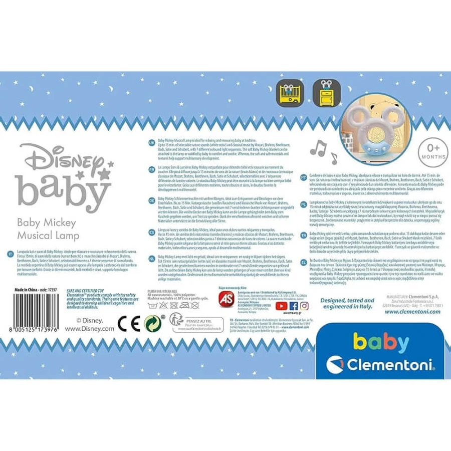 Clementoni Baby Mickey Musical Lamp - Interactive Lamp for Babies
