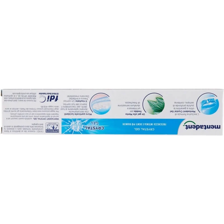 Mentadent Crystal Gel - Refreshing Whitening Toothpaste, 75 ml