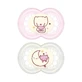 Mam Original Night - 2 tétines orthodontiques en silicone, à partir de 6 mois, rose