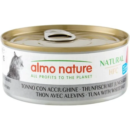 Almo Nature HFC Thon naturel aux anchois - Aliment humide complet pour chats adultes, 150 g