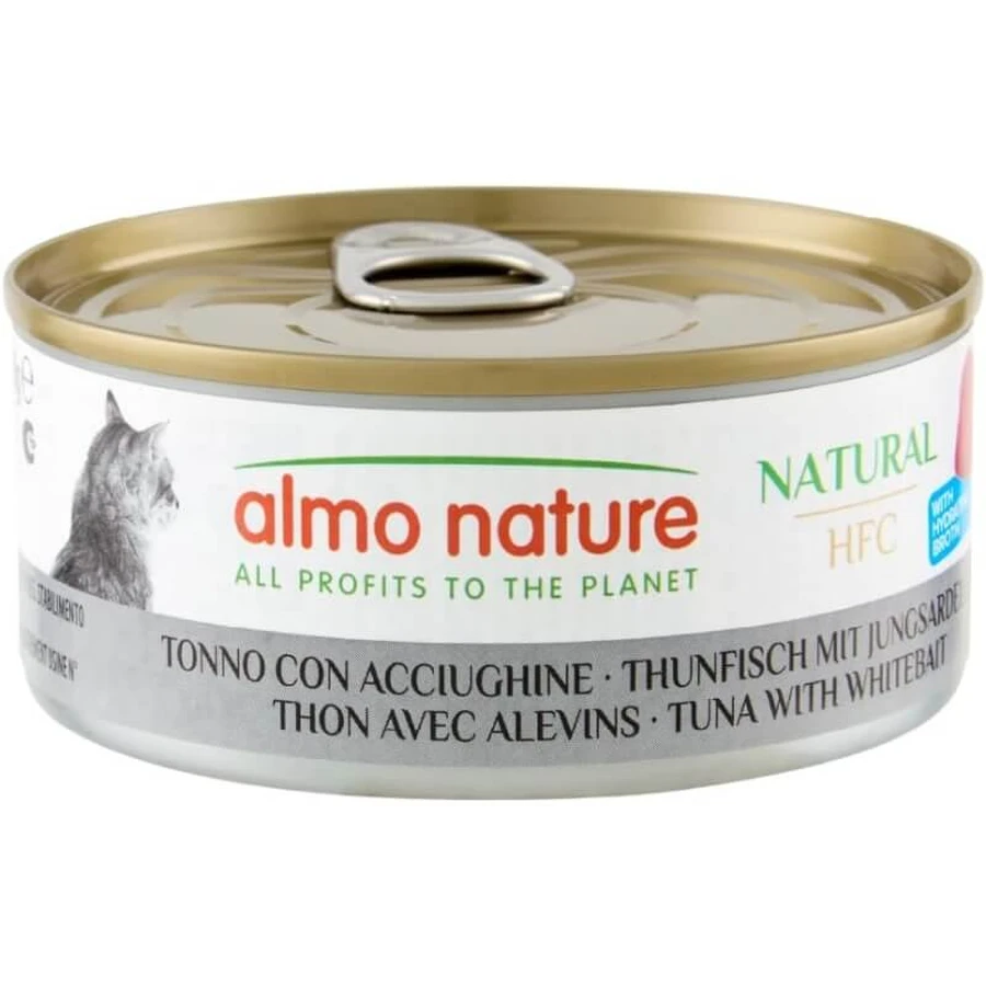 Almo Nature HFC Thon naturel aux anchois - Aliment humide complet pour chats adultes, 150 g