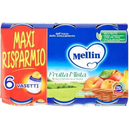 Mellin Mixed Fruit Baby Food, 6 x 100 g
