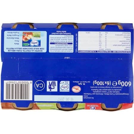 Mellin Mixed Fruit Baby Food, 6 x 100 g