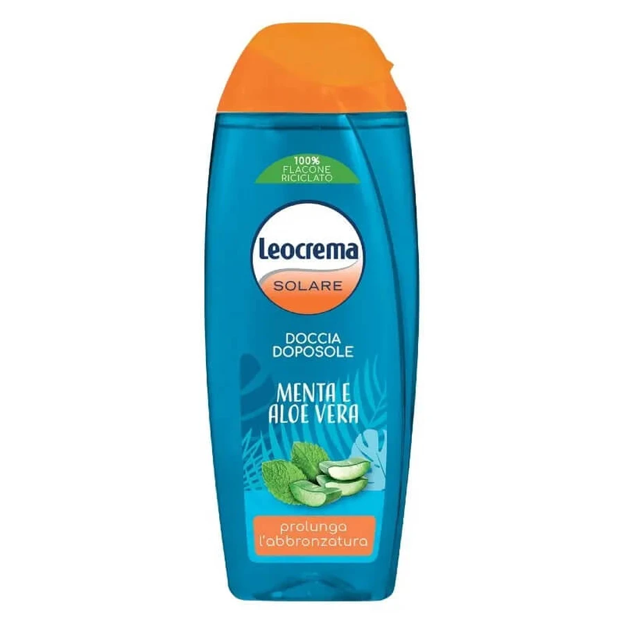 Gel de ducha para después del sol Leocrema con menta y aloe vera, 250 ml