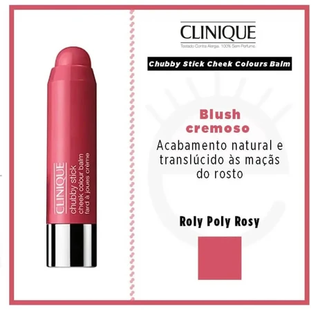 Clinique Chubby Stick Cheek Color Balm - Blush in a Stick - Roly Poly Rosy