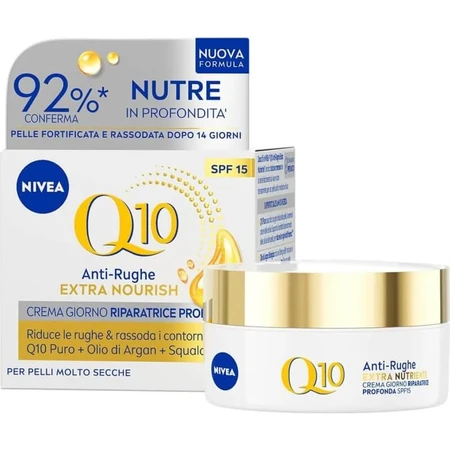 Nivea Q10 Extra Voedende Anti-Rimpelcrème SPF 15 - Diep Herstellende Dagcrème 50 ml