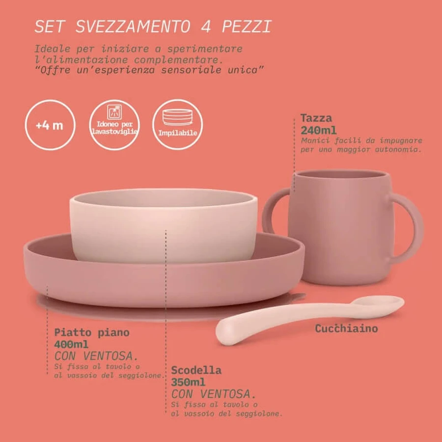 Suavinex Selection Color Essence 4m+ - Set de alimentación - Rosa