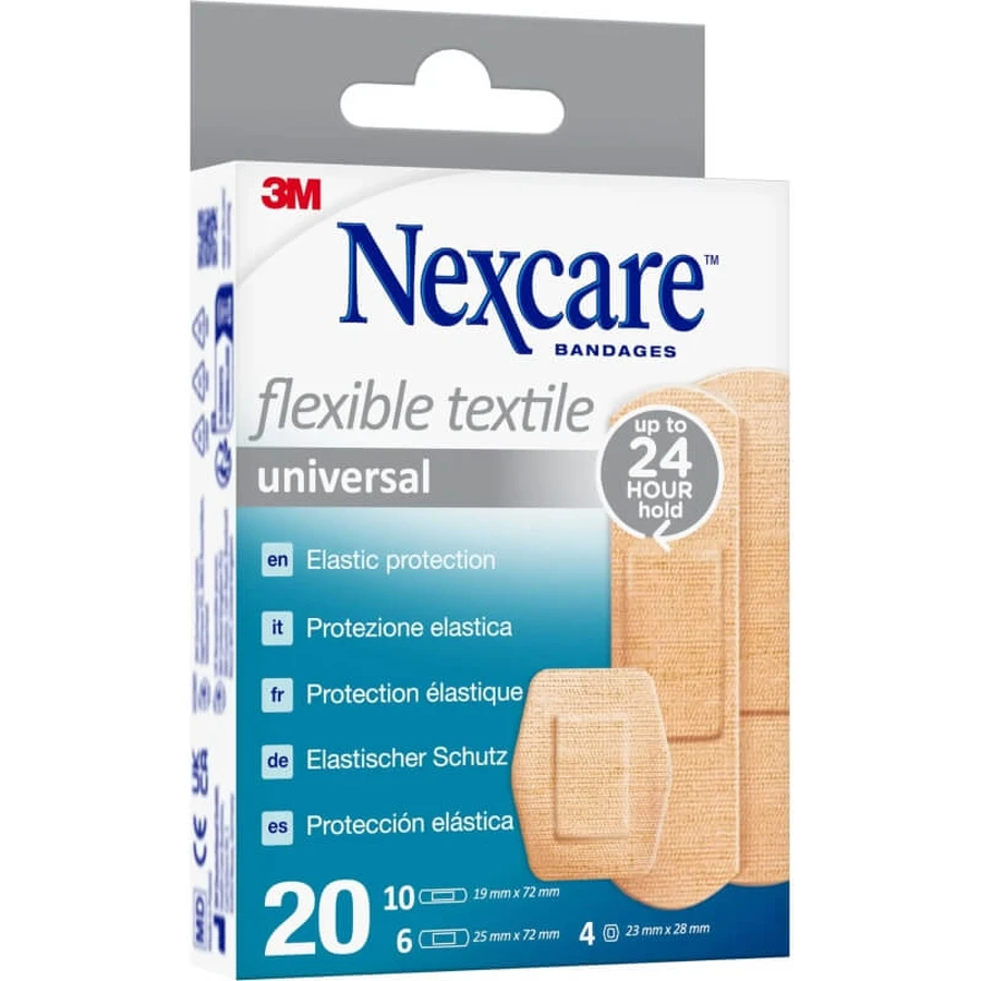 Nexcare Flexible Textile - 20 tiritas surtidas