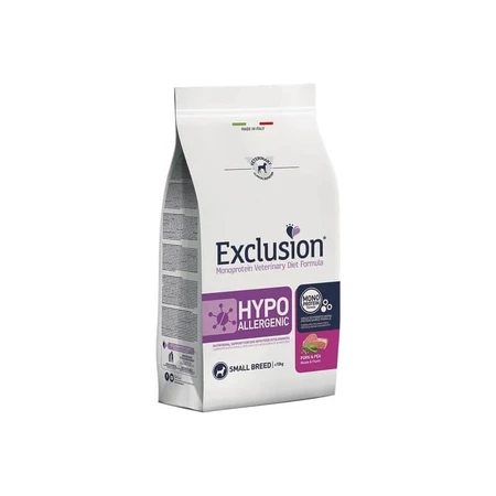 Exclusion Monoprotein Hypoallergeen Diergeneeskundig Dieet Varkensvlees en Erwten - Dieetvoeding voor honden van kleine rassen met allergieën, 7 kg