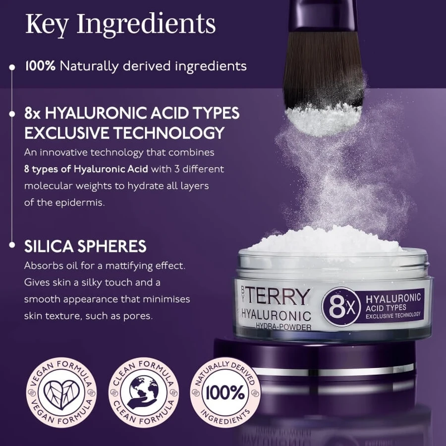 By Terry 8HA Hyaluronic Hydra-Powder - Poudre libre matifiante, 10 g