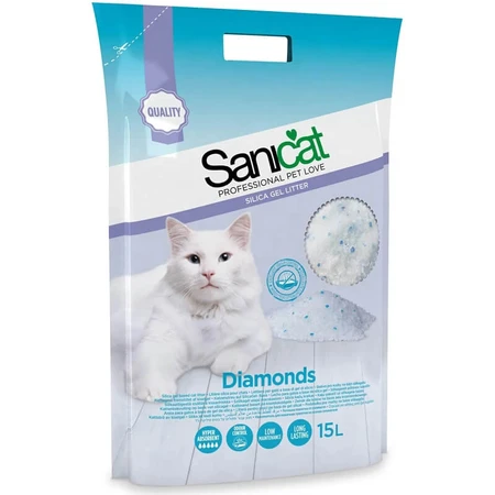 Sanicat Diamonds - Kattenbakvulling met silicagel, 15 l