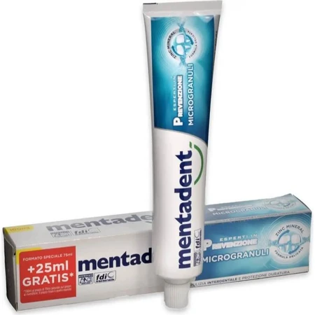 Mentadent Microgranules - Anti-Plaque Toothpaste 75+25 ml