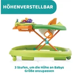 Chicco Walky Talky Green Wave Baby Walker with 3D Play Bar