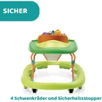Chicco Walky Talky Green Wave Baby Walker with 3D Play Bar