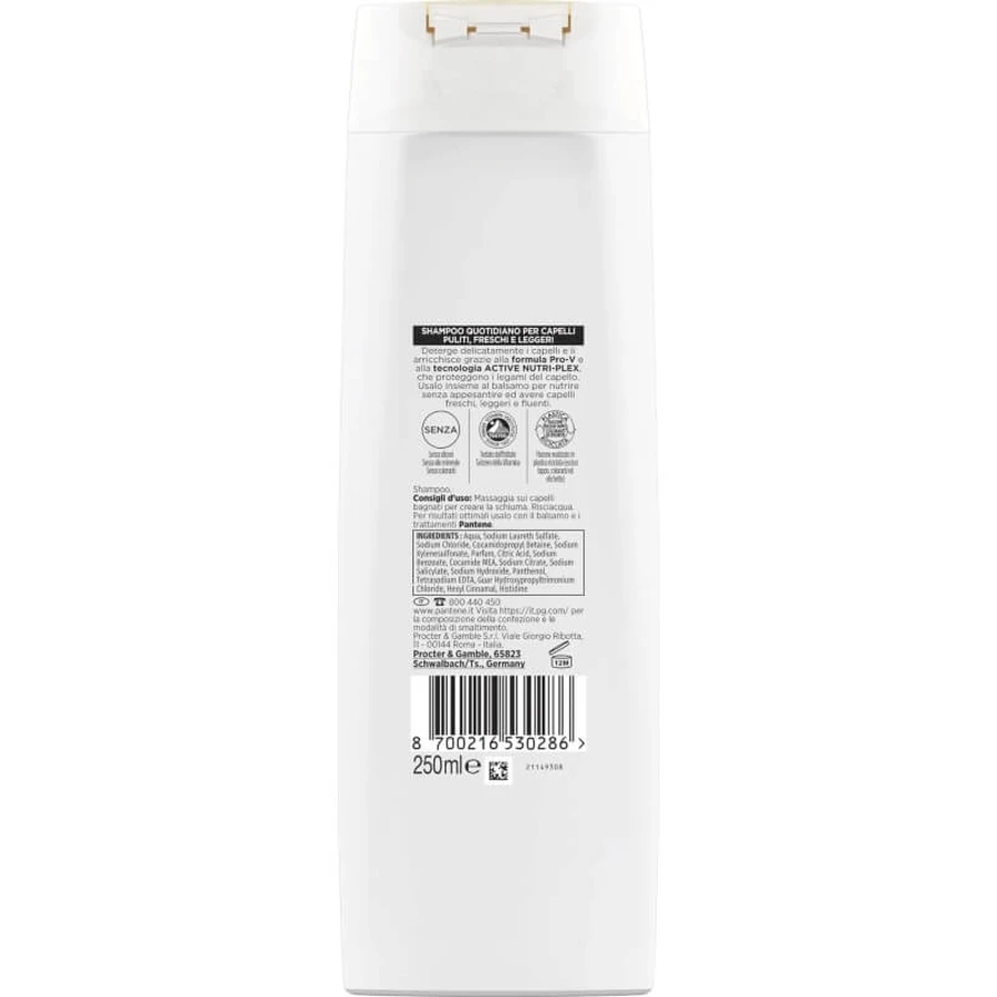 Champú Pantene Active Nutri-Plex Pro-V Aqua Light para cabello graso, 250 ml