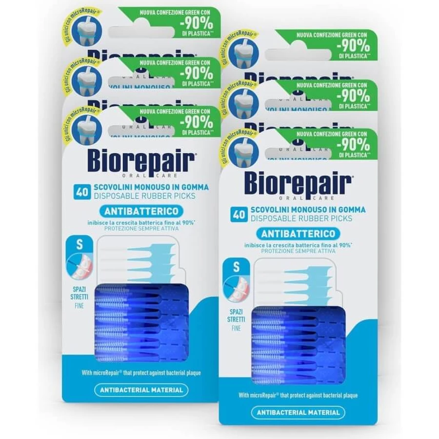 Cepillos interdentales Biorepair 40 de goma fina antibacteriana para espacios reducidos