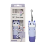 Innogio Gio Cat Violet - Brosse à dents sonique pour enfants avec tête de brosse lumineuse