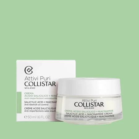 Collistar Pure Actives - Crema antiimperfecciones con ácido salicílico y niacinamida, 50 ml