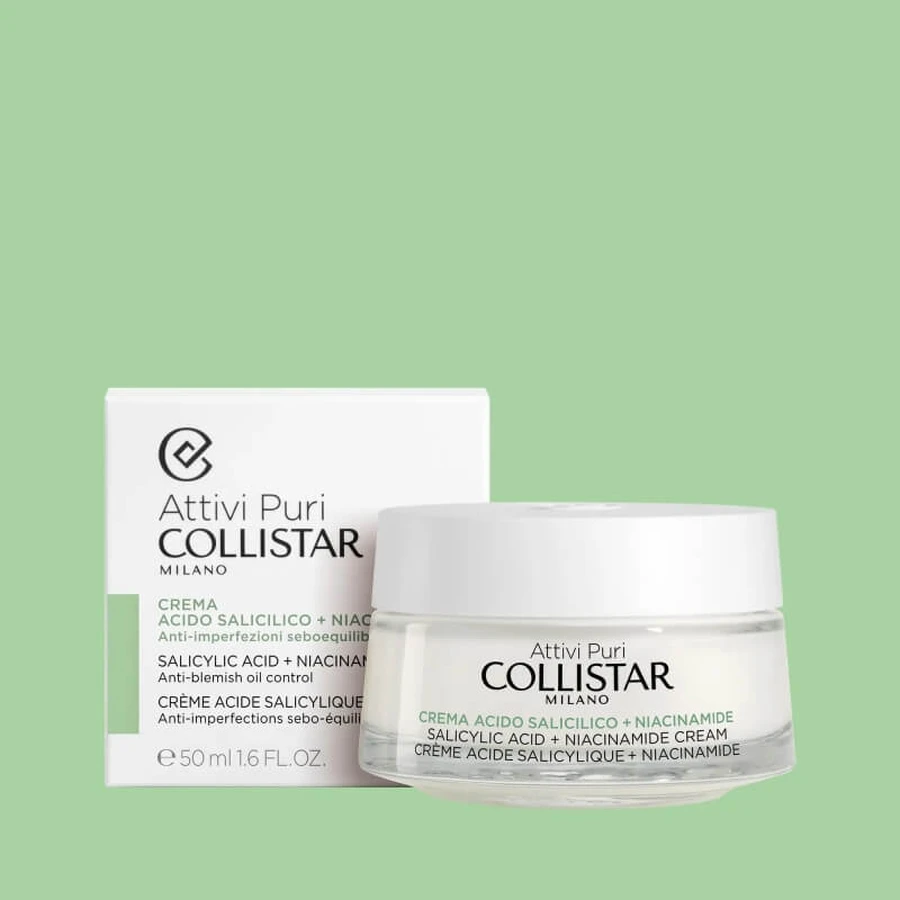 Collistar Pure Actives - Crema antiimperfecciones con ácido salicílico y niacinamida, 50 ml