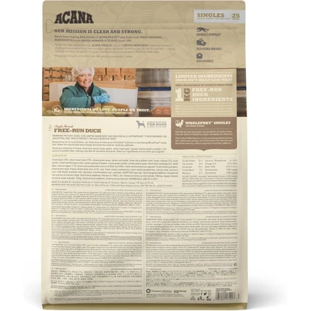 Acana Free Run Duck - Formule au canard - Aliment complet pour chiens, 2 kg
