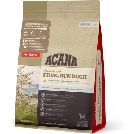 Acana Free Run Duck - Formule au canard - Aliment complet pour chiens, 2 kg
