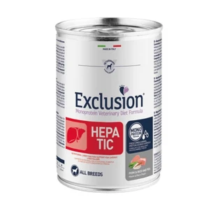 Exclusion Hepatic Varkensvlees, Rijst en Erwten - Natvoer voor volwassen honden ter ondersteuning van de leverfunctie, 200 g