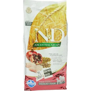 Farmina N&amp;d Ancestral Grain Senior Medium &amp; Maxi met kip en granaatappel - Compleet hondenvoer, 12 kg