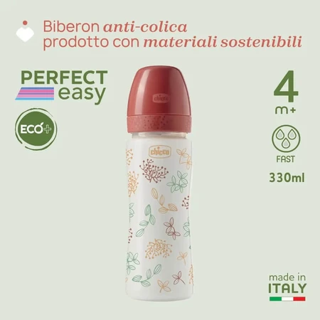 Chicco Perfect Easy Eco+ babyfles van 330 ml – snelle doorstroming