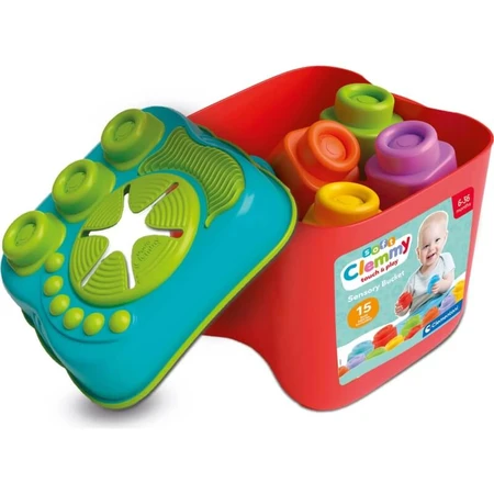 Clementoni Soft Clemmy 17807 - Touch & Play Sensory Bucket - Building Set