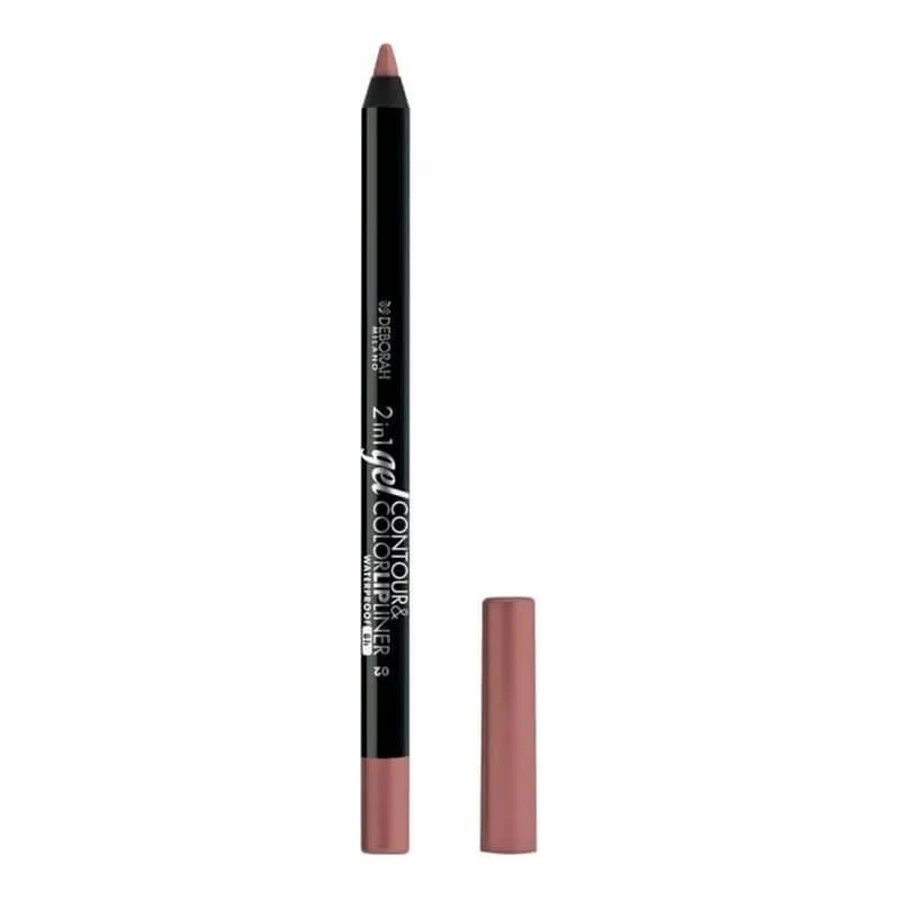 Gel 2-en-1 Contour & Color de Deborah - Crayon à lèvres - Waterproof - N° 02 Nude Brown