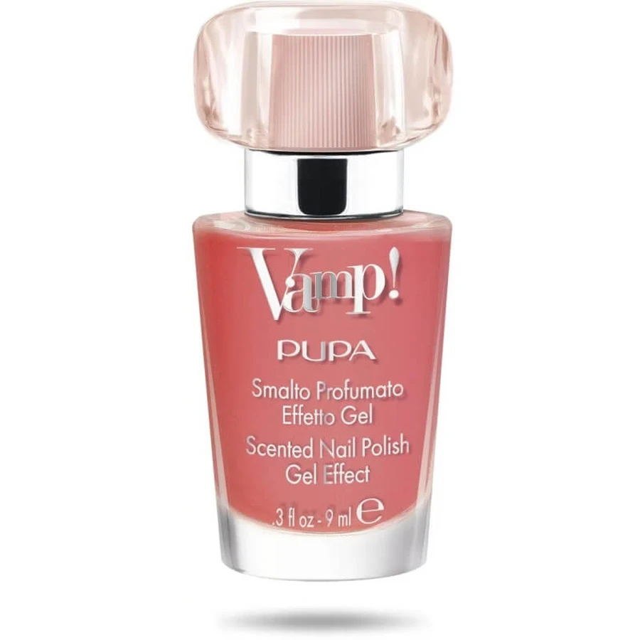 Pupa Vamp ! - Vernis à ongles parfumé à effet gel, parfum de rose, n° 110 Warm Peach