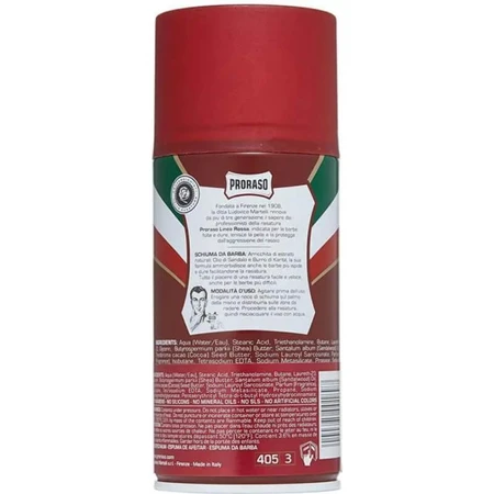 Proraso Rasierschaum für groben Bartwuchs – macht den Bart weich und pflegt ihn, mit Sandelholzöl und Sheabutter, 400 ml