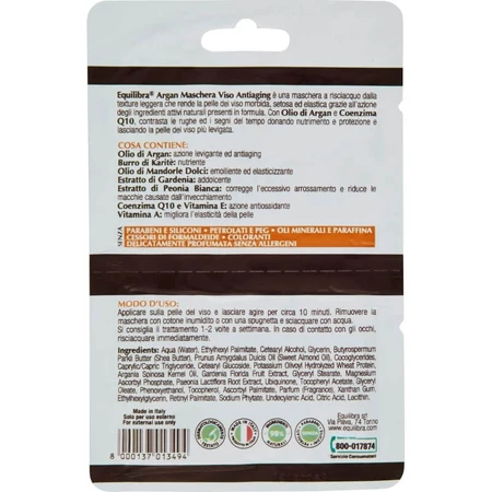 Equilibra Argan - Anti-Aging Face Mask, Twin Pack, 15 ml