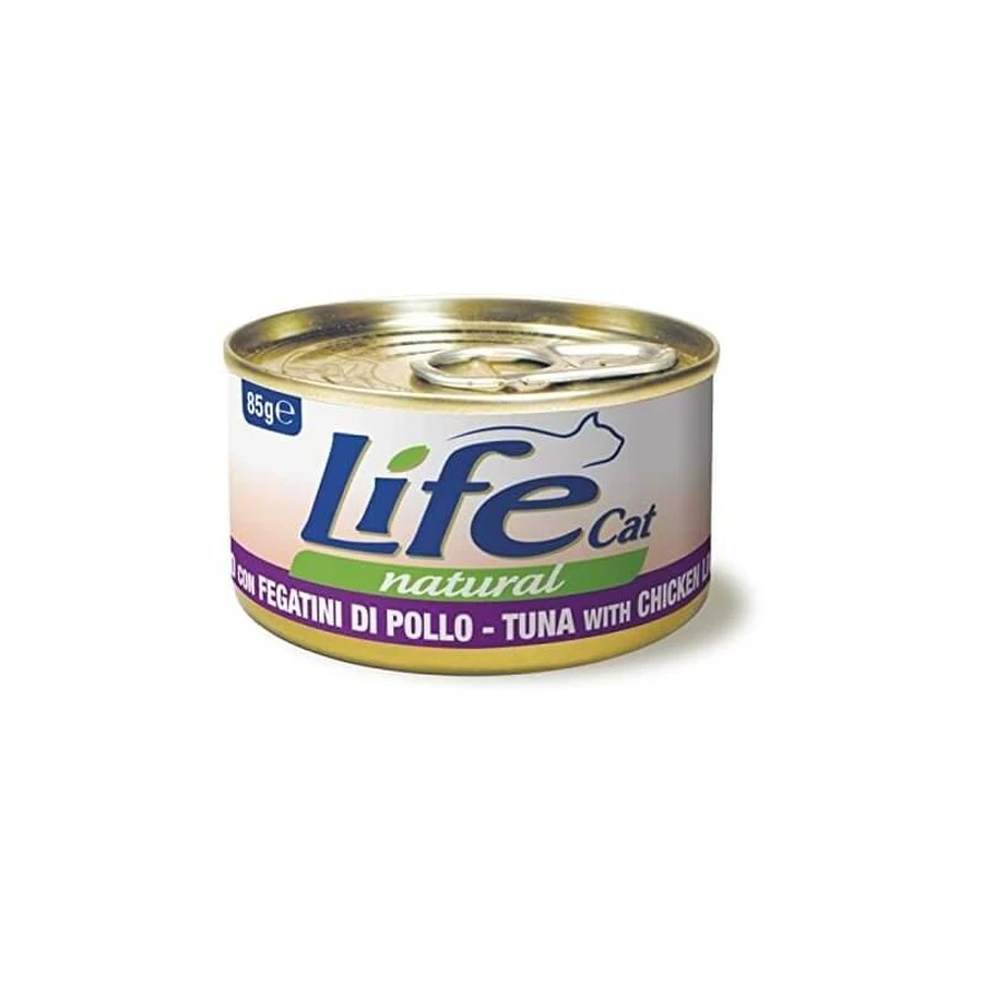 Life petcare Life cat natural ton cu ficat de pui – hrană umedă pentru pisici 85 gr