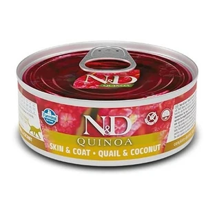 Farmina N&amp;d Quinoa Skin &amp; Coat Kwartel en Kokosnoot - Dieetvoeding voor volwassen katten met voedselintoleranties, 80 g
