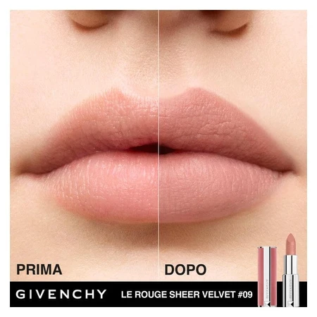 Givenchy Le Rouge Sheer Velvet – Matt-Lippenstift Nr. 09 Beige Sable
