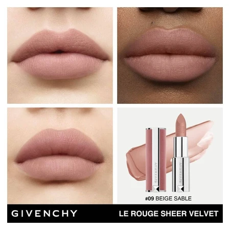 Givenchy Le Rouge Sheer Velvet – Matt-Lippenstift Nr. 09 Beige Sable