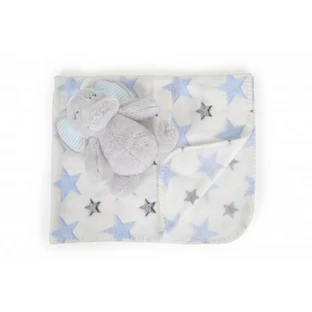 Set de regalo para recién nacidos «Cangaroo»: manta de felpa suave y elefante de peluche azul