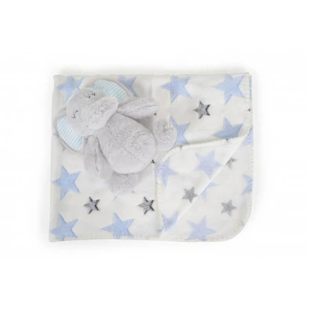 Set de regalo para recién nacidos «Cangaroo»: manta de felpa suave y elefante de peluche azul