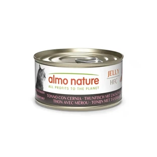 Almo Nature HFC-gelei met tonijn en tandbaars – Aanvullend natvoer voor volwassen katten, 70 g