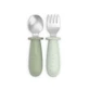 Suavinex Selection Set of Adjustable Weaning Cutlery, Stainless Steel with Silicone Handles, 6 months and up – Green