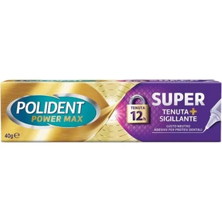 Polident Power Max Super Hold + Sealant - Crema adhesiva para dentaduras postizas, 40 g