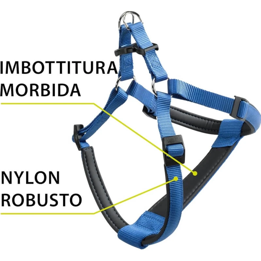 Ferplast Daytona extra large blu - pettorina per cani in nylon imbottita regolabile