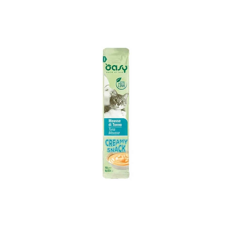 Oasy Creamy Snack - Tuna Mousse for Cats, 4 sticks, 15 g each