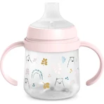Suavinex My Family - Eerste babyfles met handvat en siliconen speen - Roze