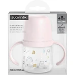 Suavinex My Family - Eerste babyfles met handvat en siliconen speen - Roze