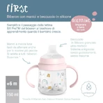 Suavinex My Family - Eerste babyfles met handvat en siliconen speen - Roze