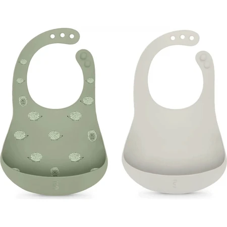 Suavinex Selection Color Essence 4m+ - 2 siliconen slabbetjes - Groen