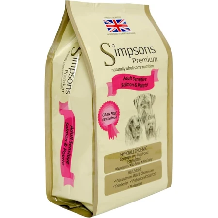 Simpsons Premium Adult Sensitive Zalm en Aardappelen - Compleet voer voor volwassen honden met een gevoelige maag, 2 kg
