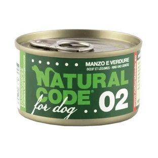 Natural Code For Dog 02 Bœuf et légumes - Aliment complet pour chiens adultes, 90 g